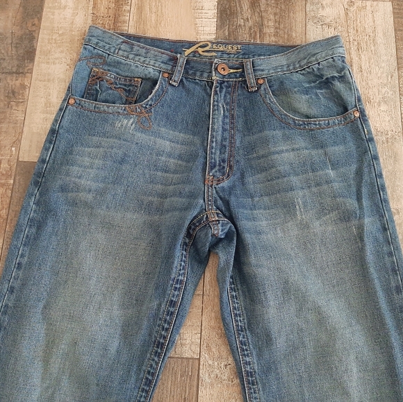 Regent Jeans 34x30 Boot Cut Distressed - Picture 6 of 11